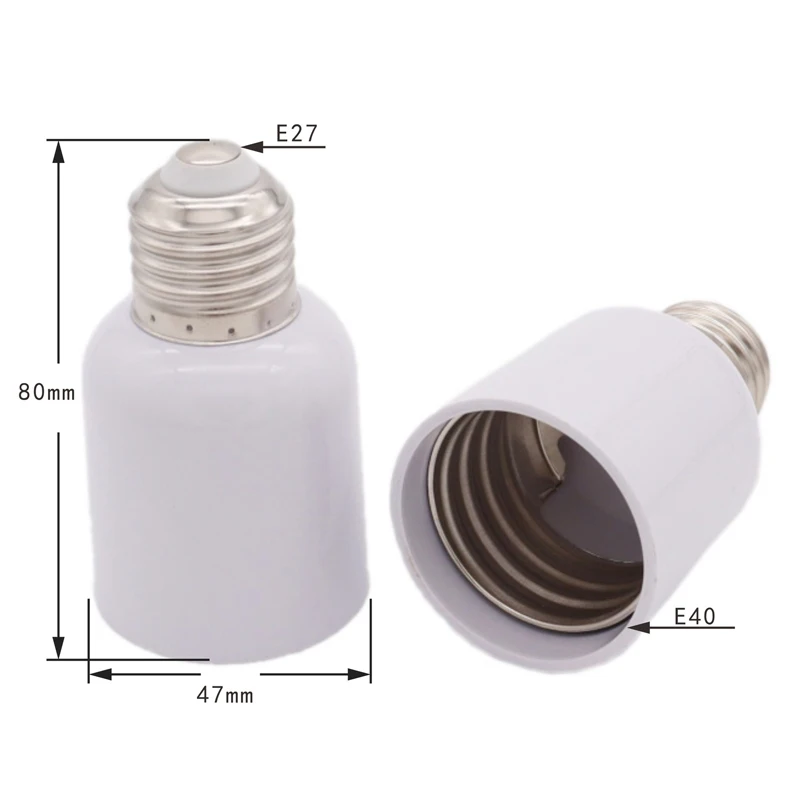 E27 to E40 Led Light Lamp Holder Converter Screw Bulb Socket Adapter LED Saving Light Halogen Lamp Base PBT White Black