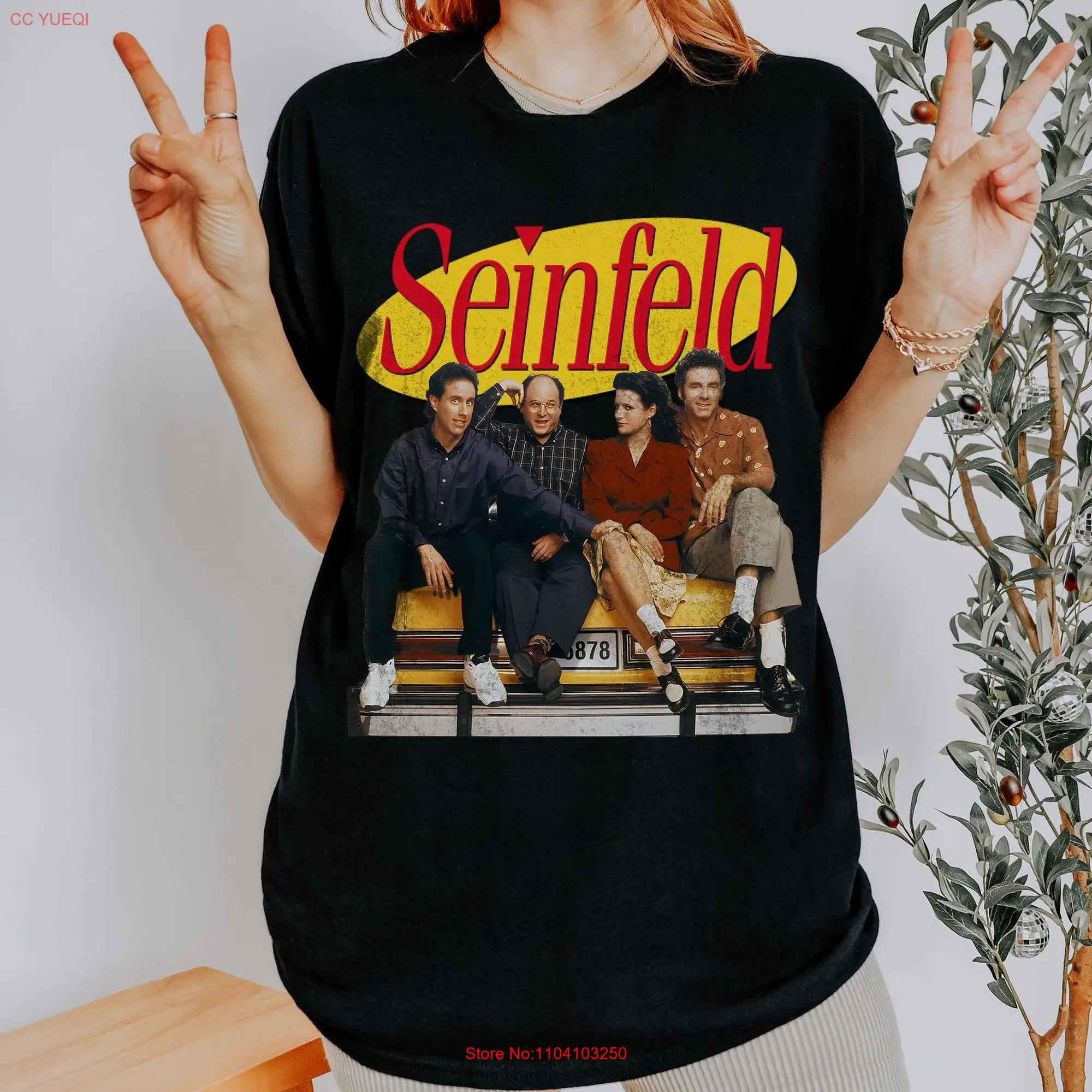 Seinfeld Logo T shirt 90's Sitcom TV Show Classic With Jerry Elain Kramer and Geroge Large Vintage long or short sleeves