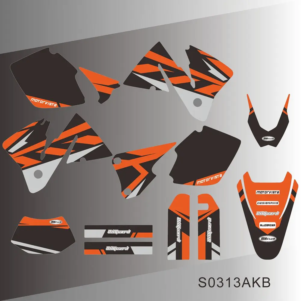 for KTM EXC EXCF 125 200 250 300 400 450 525 2001 2002 EXC EXC-F Graphics Decals Stickers Kit Custom Number Name Stickers