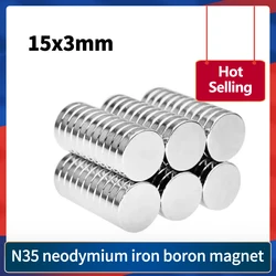 5/10/20/50/100pcs 15x3 Search Minor Magnet Dia 15mm x 3mm Bulk Small Round Magnetic 15x3mm Neodymium Disc Magnets 15*3