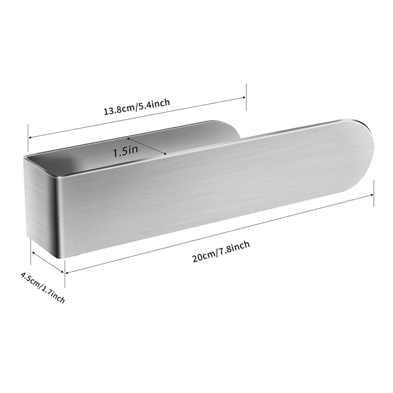 Soporte para toallas de mano de ABDJ-2X, barra para toallas de mano, barra para toallas de baño autoadhesiva en la pared, acero inoxidable cepillado, plata, B