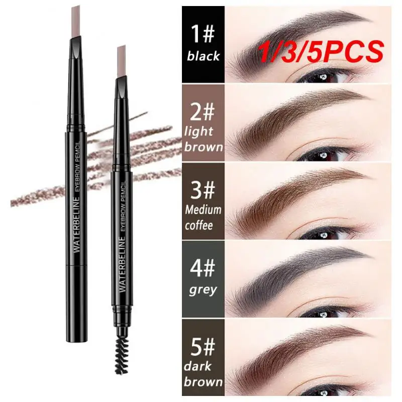 1/3/5PCS Double Head Ultra Fine Design Sleek Packaging Long Lasting Brow Makeup Eyebrow Pencil 5 Color Options