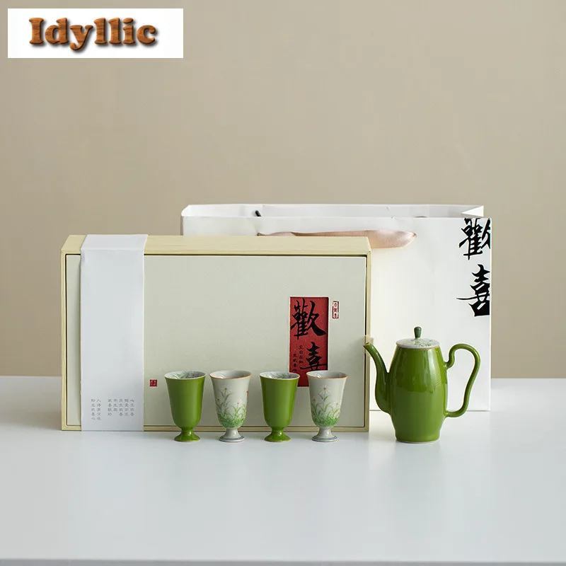 

Hand-painted Flowers And Plants Tea Set Complete Set Ancient Tea Ceremony Set Teapot And Tea Cup Set Chinese Tea Set Ornaments