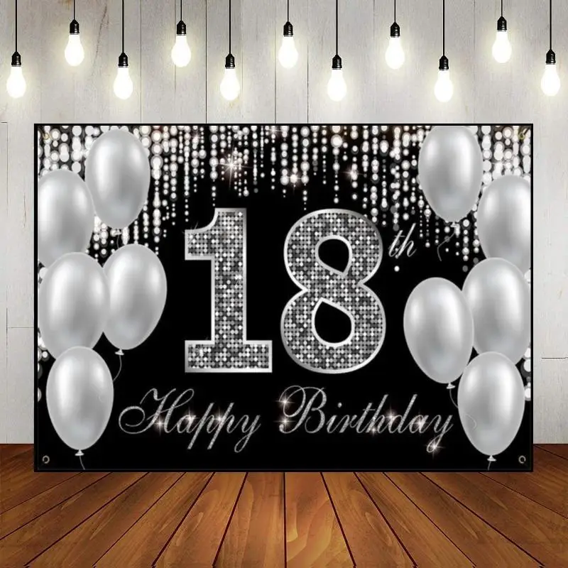 Happy 18th Birthday Background Prince Photography Backdrops Girl Green Screen Sweet Gender Reveal Party Princess Balloon Banner