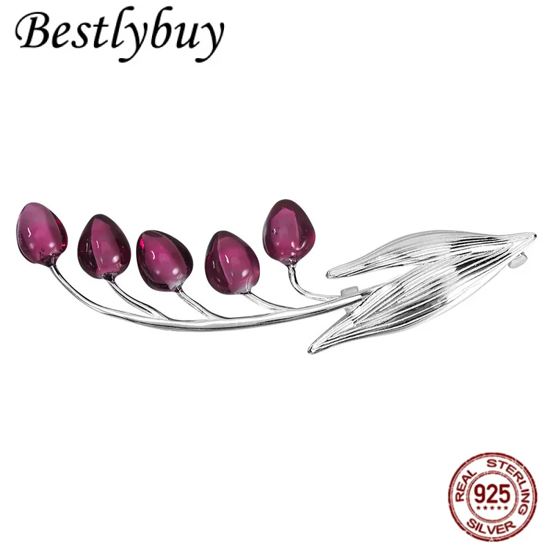

new S925 Silver Original Design Flower Pin Women's Fashion Luxury Lily Flower High end Brooch