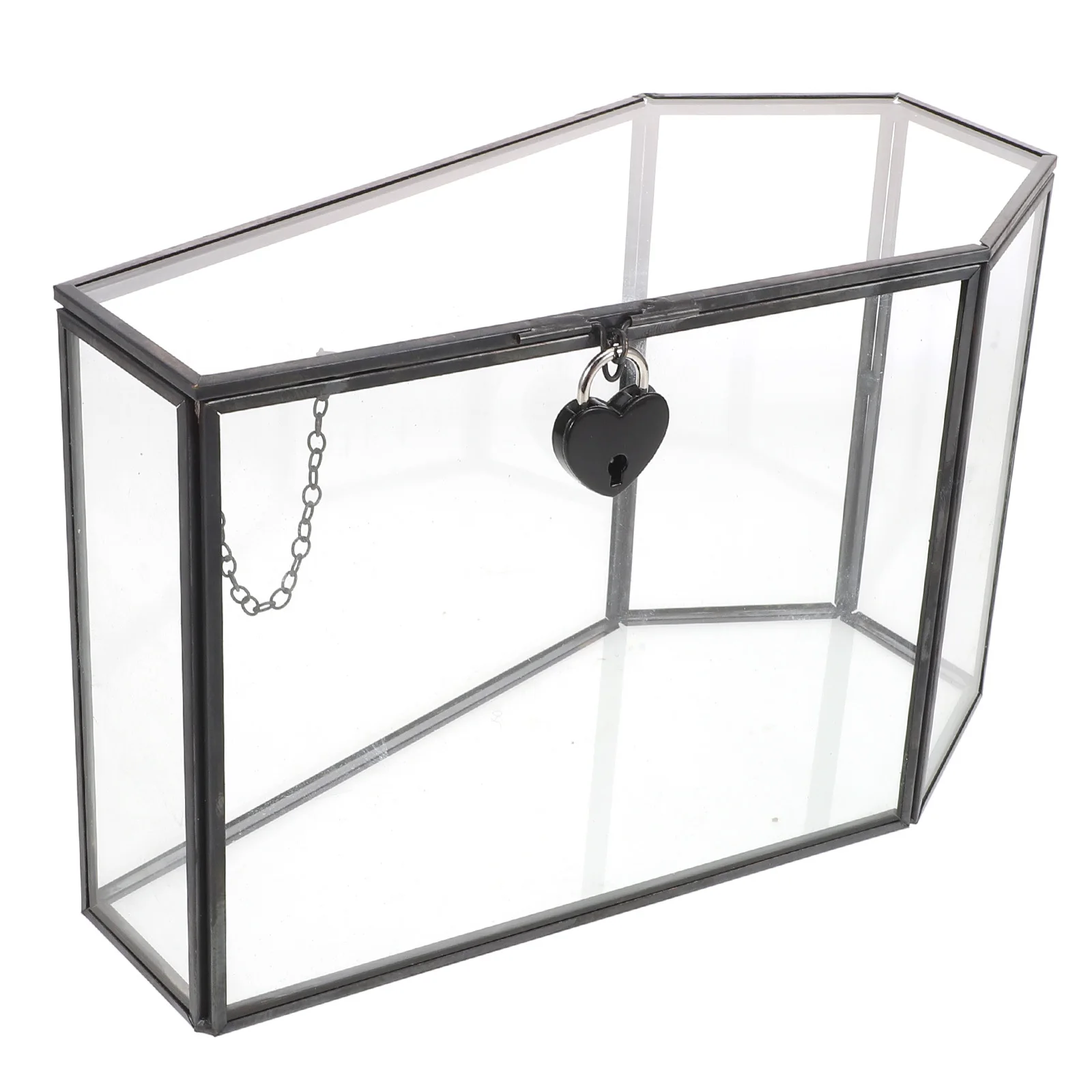 

Gothic Style Display Box Clear Glass Coffin Shaped Case For Halloween Decor Home Tabletop Storage Mini Shadow Box Organizer Gift