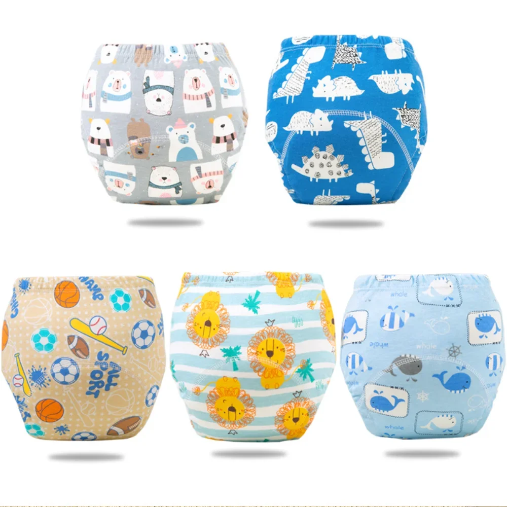 

5pcs/lot Washable Baby Potty Training Pants 6 Layer Waterproof Reusable Cotton Infant Shorts Underwear Child Nappies Panties