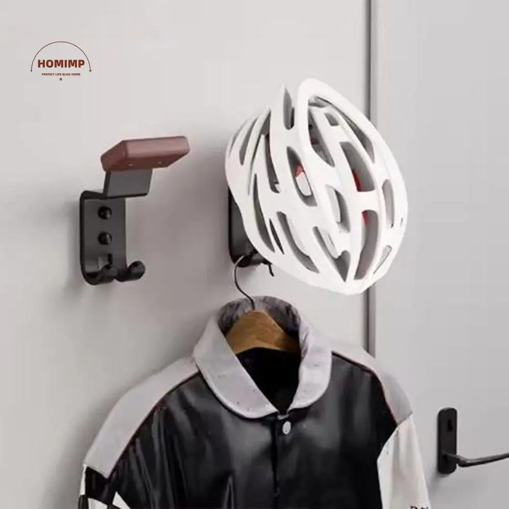 

Carbon Steel Motorcycle Helmet Holder Dual Hook Space Saving Motorcycle Hat Stand Wall Mounted Motorcycle Helmet Display Stand