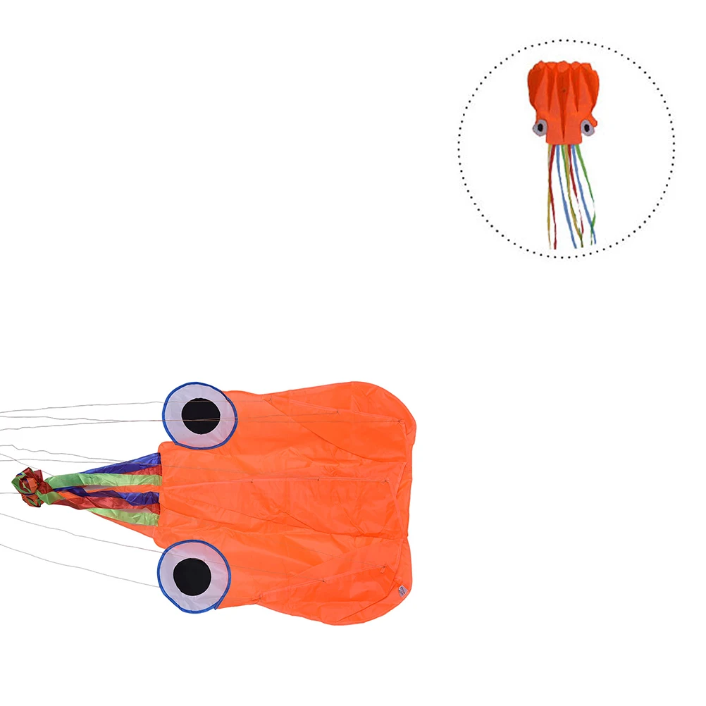 Cometa voladora de línea única de 4m para acrobacias, pulpo rojo, potencia, deporte, juguete al aire libre