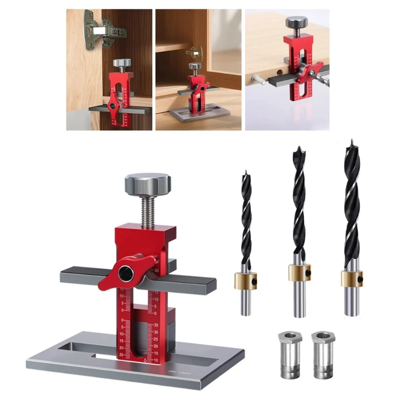 Cabinet Door Installation Positioner Mounting Jig Adjustable Aluminium Alloy Woodworking Position Tool Closet Leveler