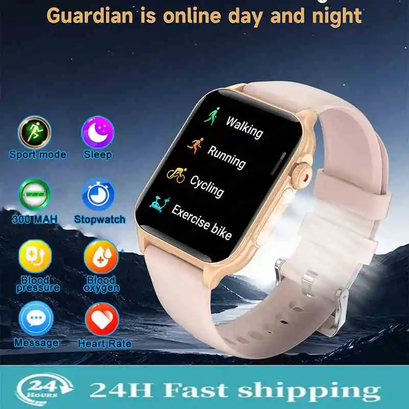 

New Fashion Men Smart Watch Customized Dial Bluetooth Music Bracelet Ambient Light 1.96-inch Full Screen Touch Women Smart Watch