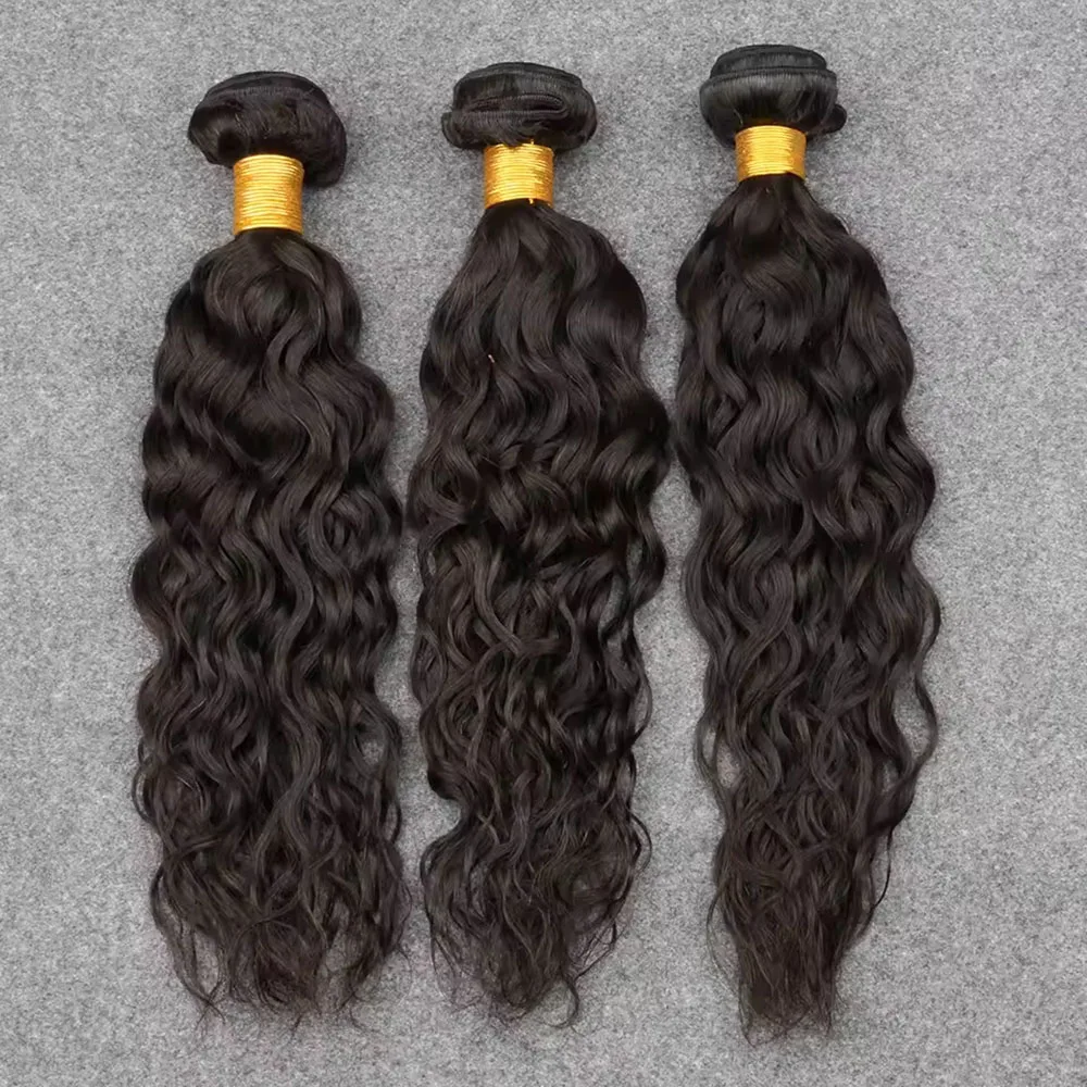 

Пучки человеческих волос с волной воды, необработанные волосы 8-30 дюймов, 3 пучка, 100% бразильское наращивание человеческих волос для женщин