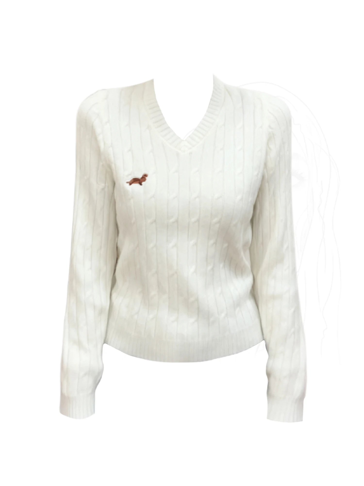 

Женский свитер цвета хаки, верхняя одежда, винтажный джемпер 2000-х годов, вязаный кашемировый свитер в корейском стиле с длинными рукавами, осенне-зимняя одежда 2025 г.