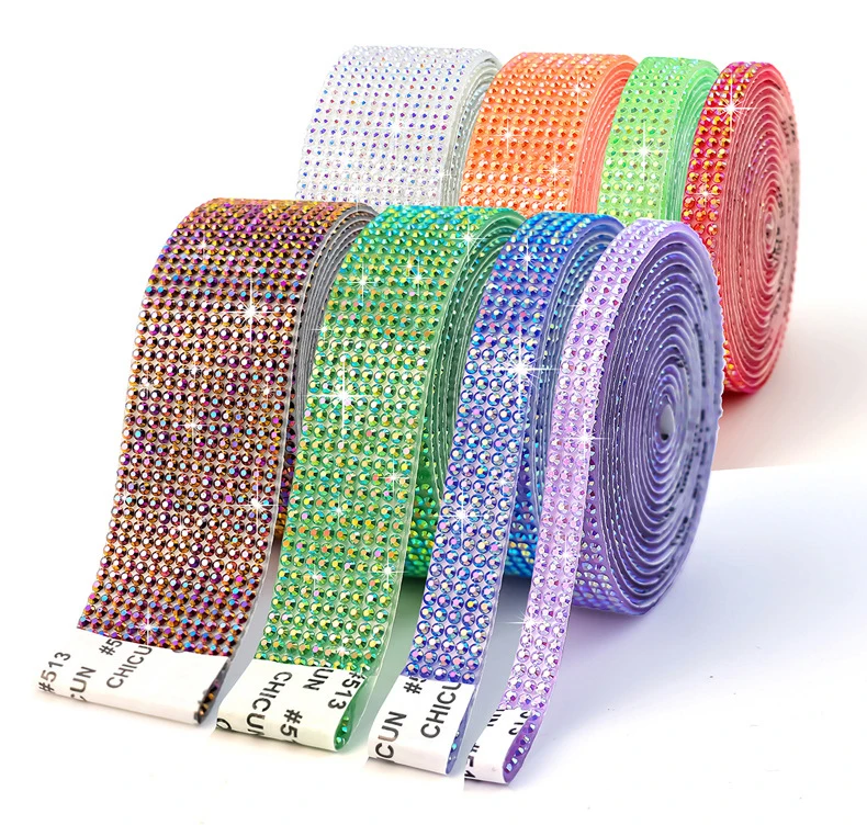 10 Yard Strassbänder Selbstklebende Kristall-Diamant-Rolle DIY Kunsthandwerk Partygeschenke Dekoration Glänzende Strass-Aufkleber – Detail 2