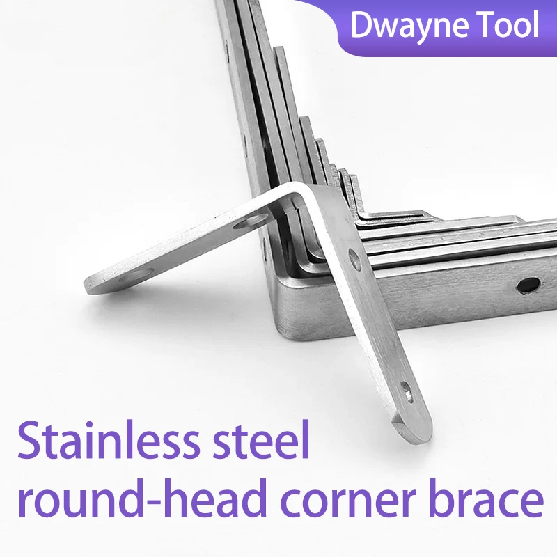 

Corner Bracket Connector Brace (Stainless Steel) - 90 Angle Iron Joint Fastener for Furniture Cabinet Screens Shelf Support