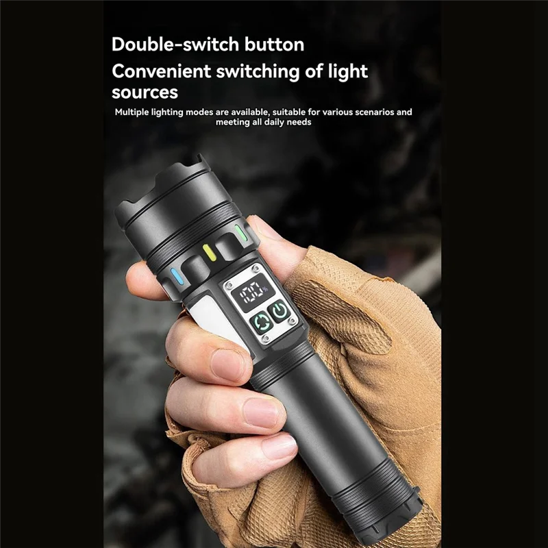 

A84X-Rechargeable USB Magnetic Waterproof COB Flashlight Portable Handheld Light Flash Function Hand