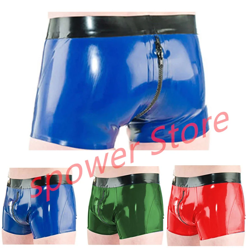 

Latex Panties Sexy Fetish Rubber Shorts Lingerie Underwear Handmade Cosplay Costume for Men