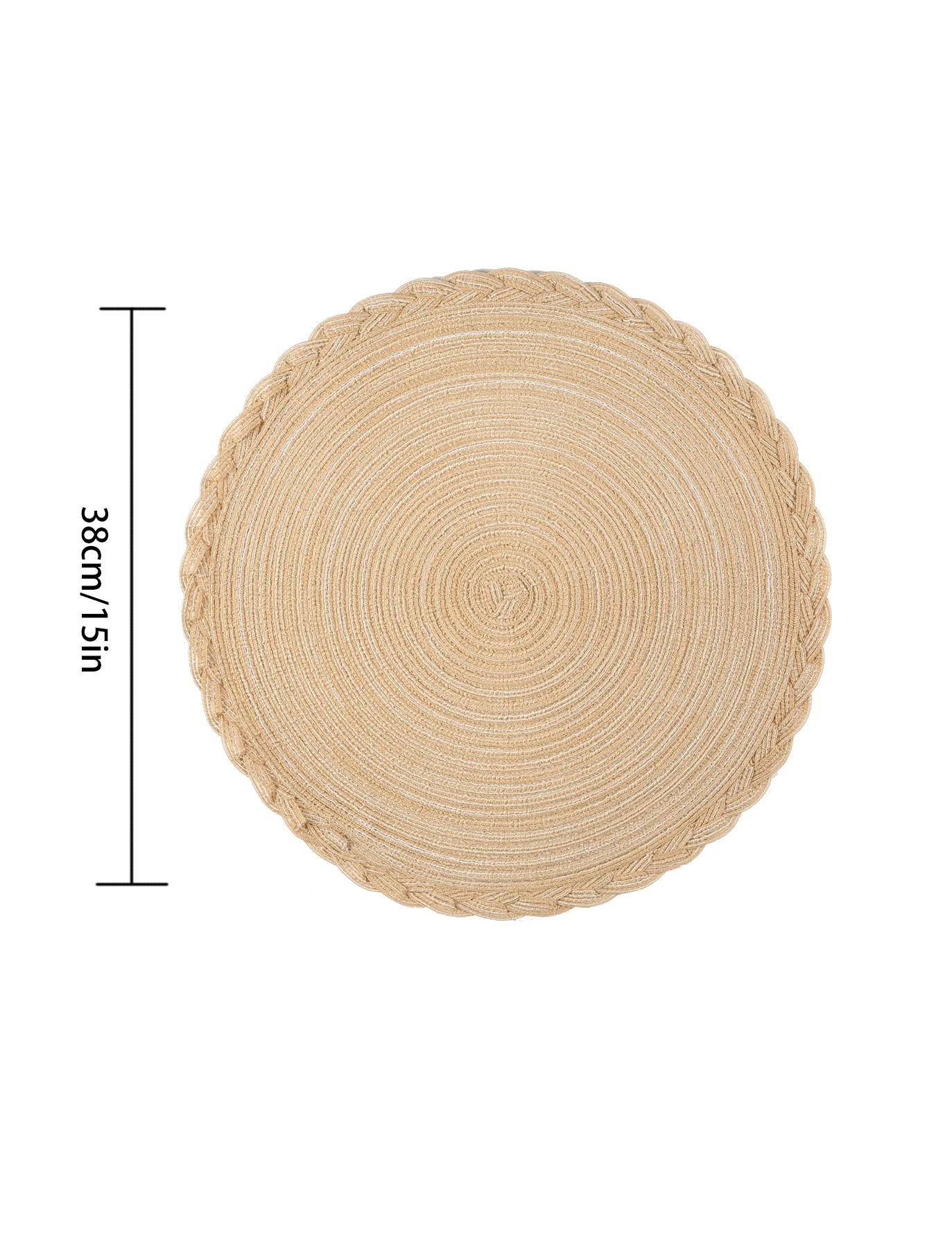 Hot Selling  Round Placemats Set of 4, Cotton Woven Placemat Heat-Resistant Non-Slip Washable Table Mats for Dining Table