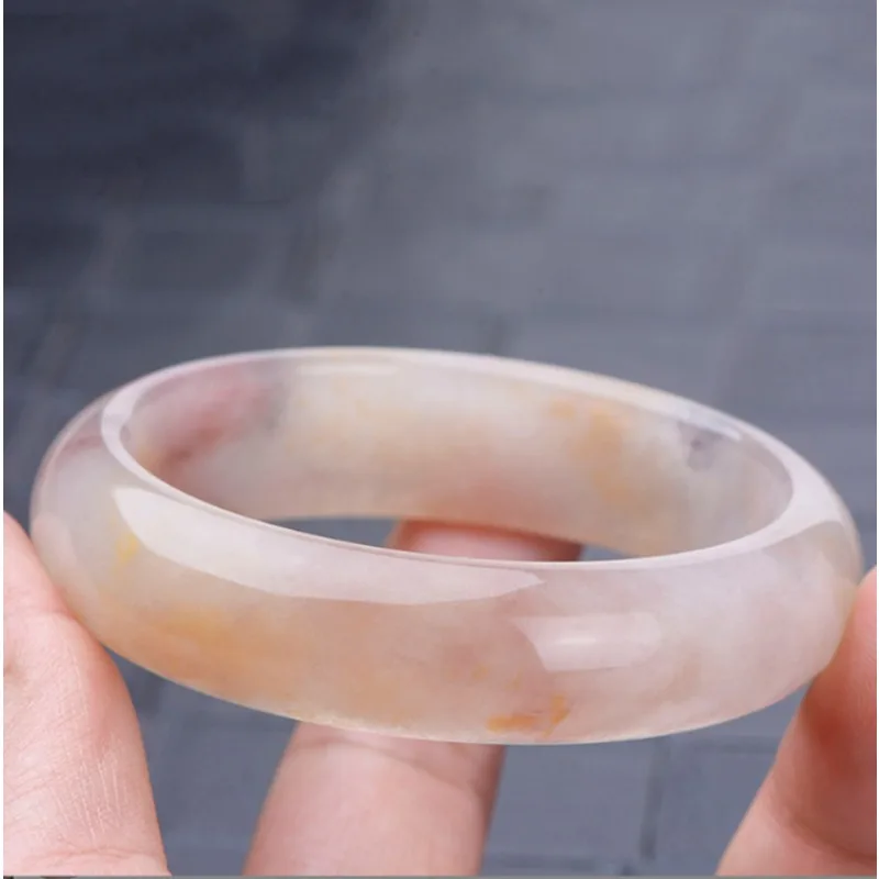 

Золотой нефритовый фиолетовый браслет с широкой плоской полосой She Taicui Gobi Нефритовый браслет Модный темпераментный подарок подарок на день рождения