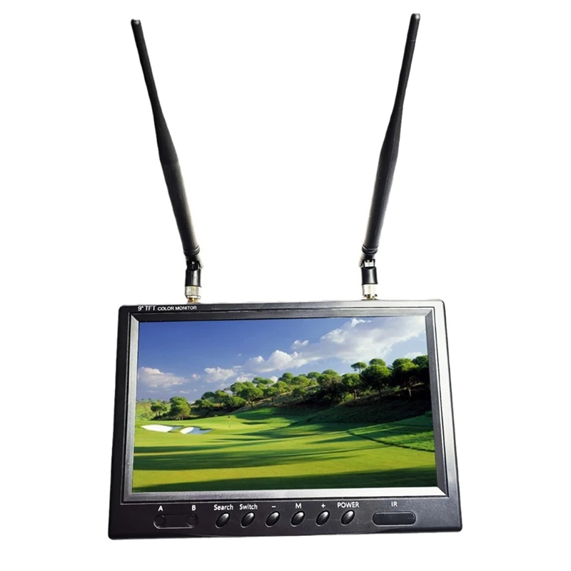 9 Inch 5.8G FPV Monitor LCD Screen 800X480 20Hz--20Khz Stereo Dual Receiver For RC FPV Drone Quadcopter Durable EU Plug