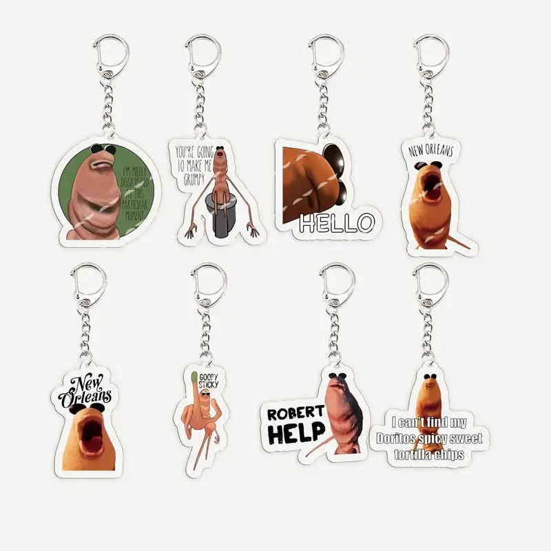 Funny Creative Character Marcus Keychains Keyring Acrylic Marcus Pendant Charms Keyring Accessories Bag Jewelry Gamer Fans Gifts