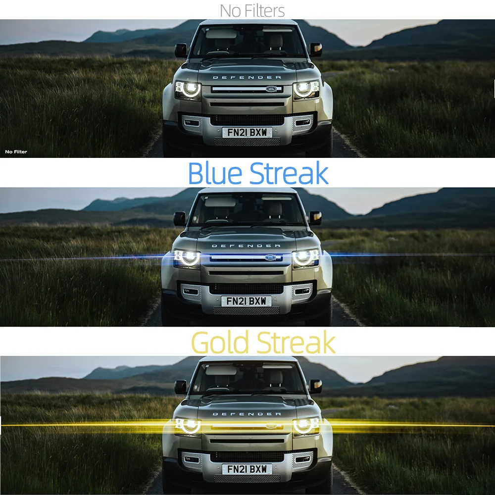 Yellow Blue Streak Lens Filter Special Effects Anamorphic Optical Glass 37/40.5/43/52/62/77/82/95mm Flare Camera Filter for DSLR