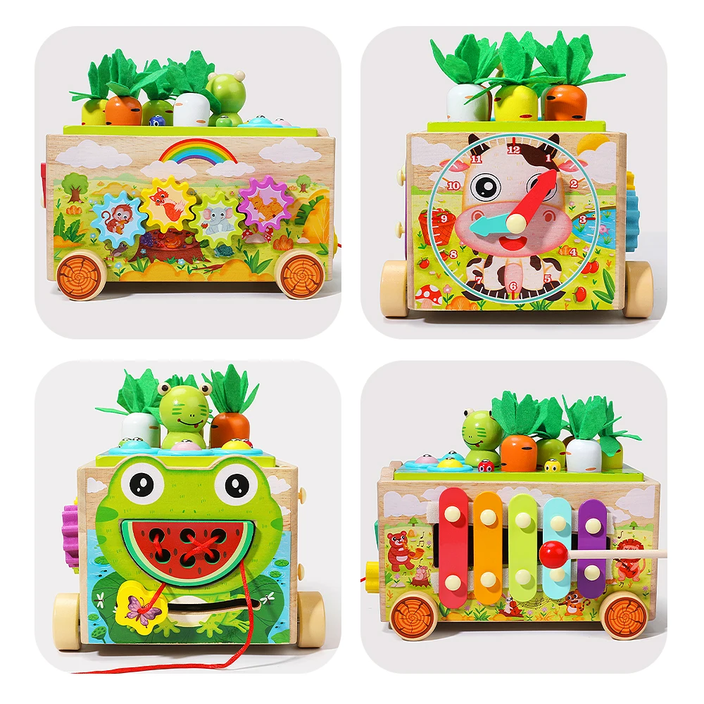 Wooden Educational Toys for Children Montessori Toys Carrot Shape Assortment Matching Games Intellectual Puzzles Baby Gifts