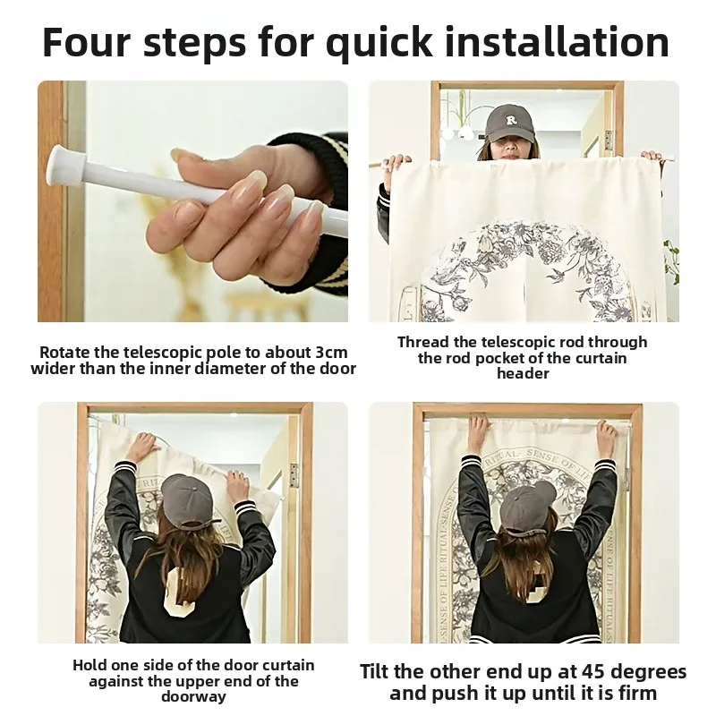 

New Chinese Sle Mosquito Proof Door Curtain Lace Partition Privacy Protection Home Use No Punching Required All Season