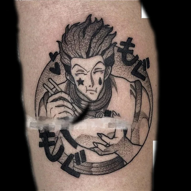 

Anime Hunter X Hunter Temporary Tattoos Cartoon Hisoka Transfer Tattoo Body Art Waterproof Fake Tatoo Stickers for Woman Men Kid