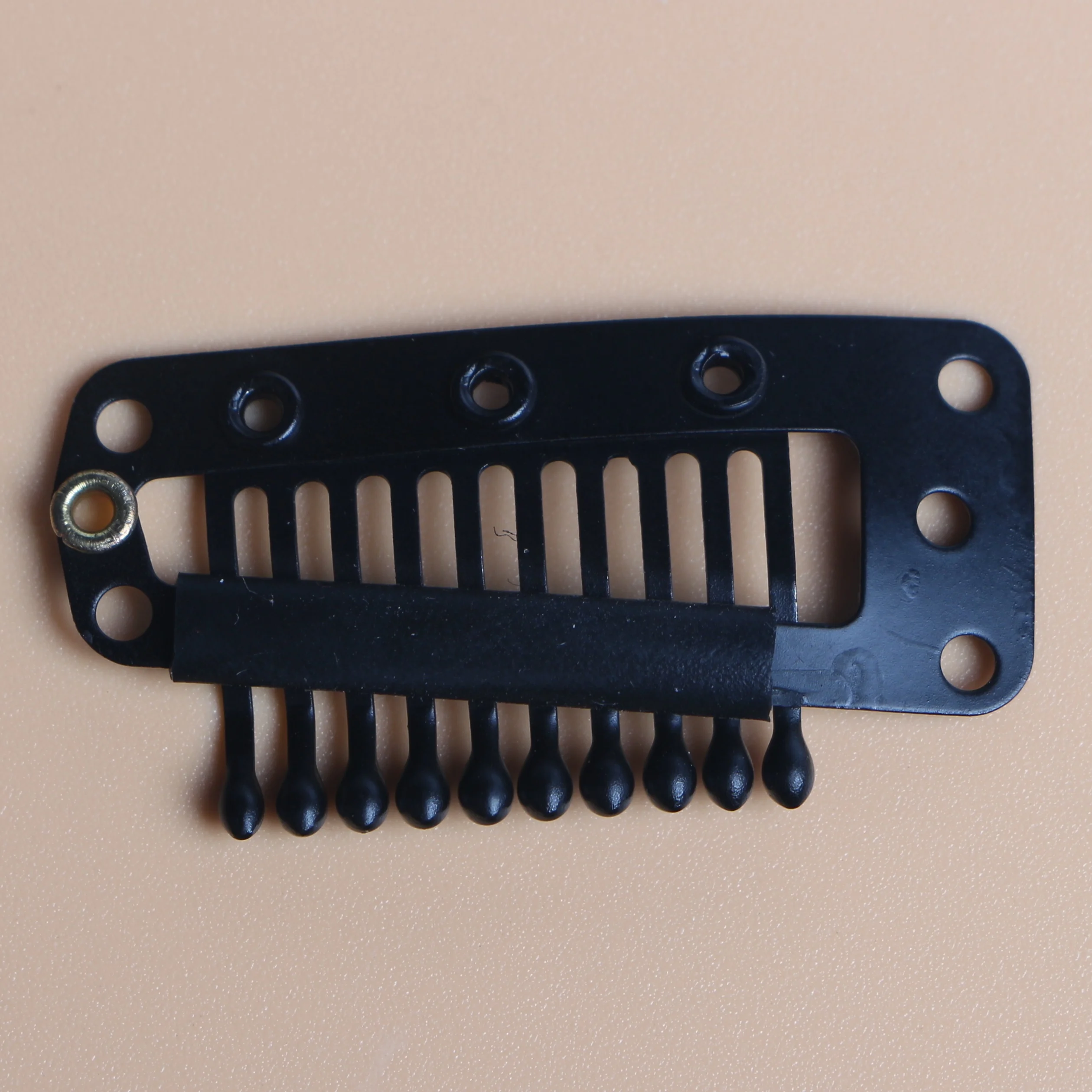 10-Tooth I-Shape Stainless Steel Snap Clip Wig Making Hair Extension Tool Caps 20pcs Packaged in Bag