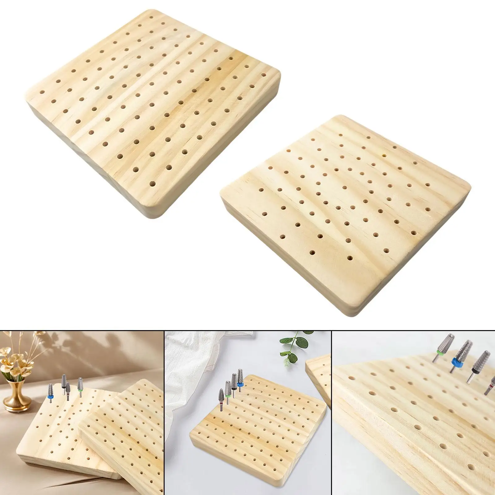 Nail Bit Holder Grinding Head Holder Modeling Tray Rectangular Portable Polishing Head Organizer for Professionals