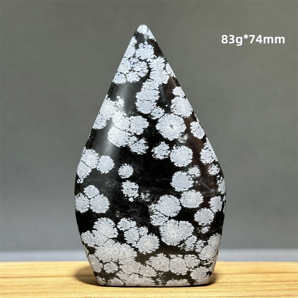 Snowflake Obsidian Free-Form Ornaments Natural Quartz Reiki Meditation Therapy Witchcraft Sacrifice Energy Home Decoration Gifts - view 5