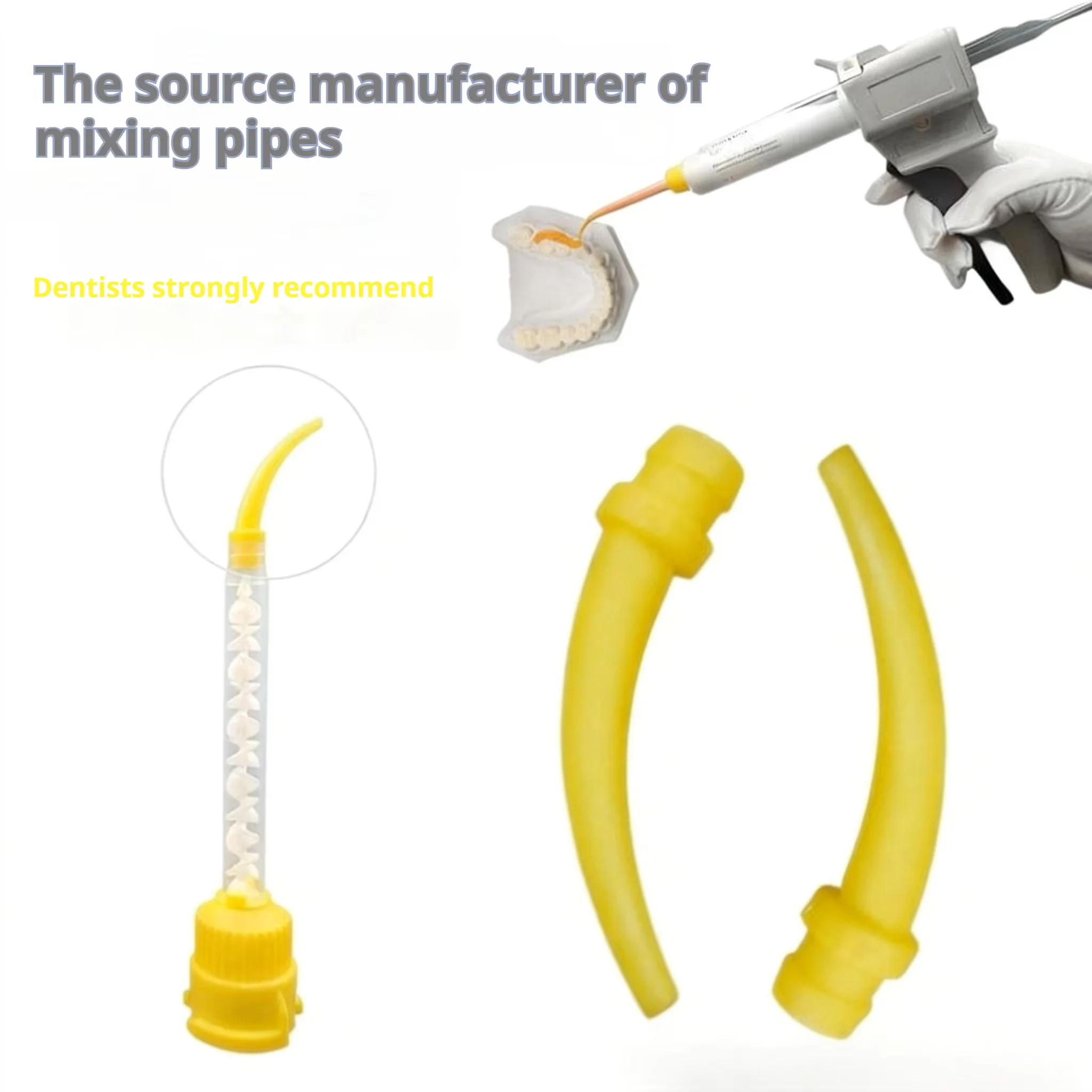 

50 шт. одноразовых силиконовых насадок-трубок для смешивания и подачи стоматологических материалов, лабораторный продукт