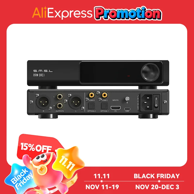 SMSL RAW-DAC1 Decoder MQA MQA-CD AK4191+AK4499EX Bluetooth 5.1 Support LDAC XU316 32Bit/768kHz DSD512 DAC RAW DAC1