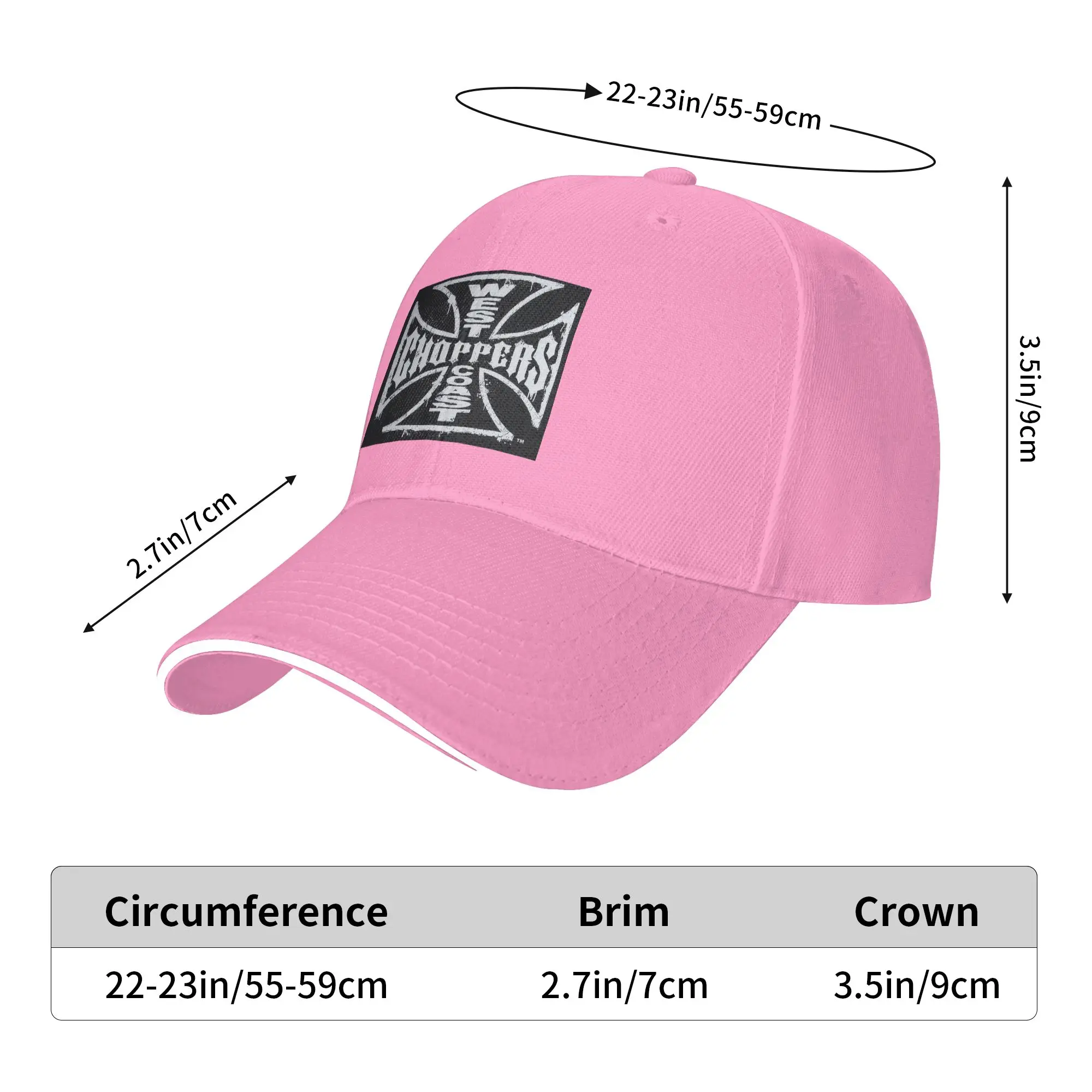 West Coast Iron Cross Choppers Cap Casual Baseball Caps Adjustable Hat Hip Hop Summer Unisex Baseball Hats Customizable