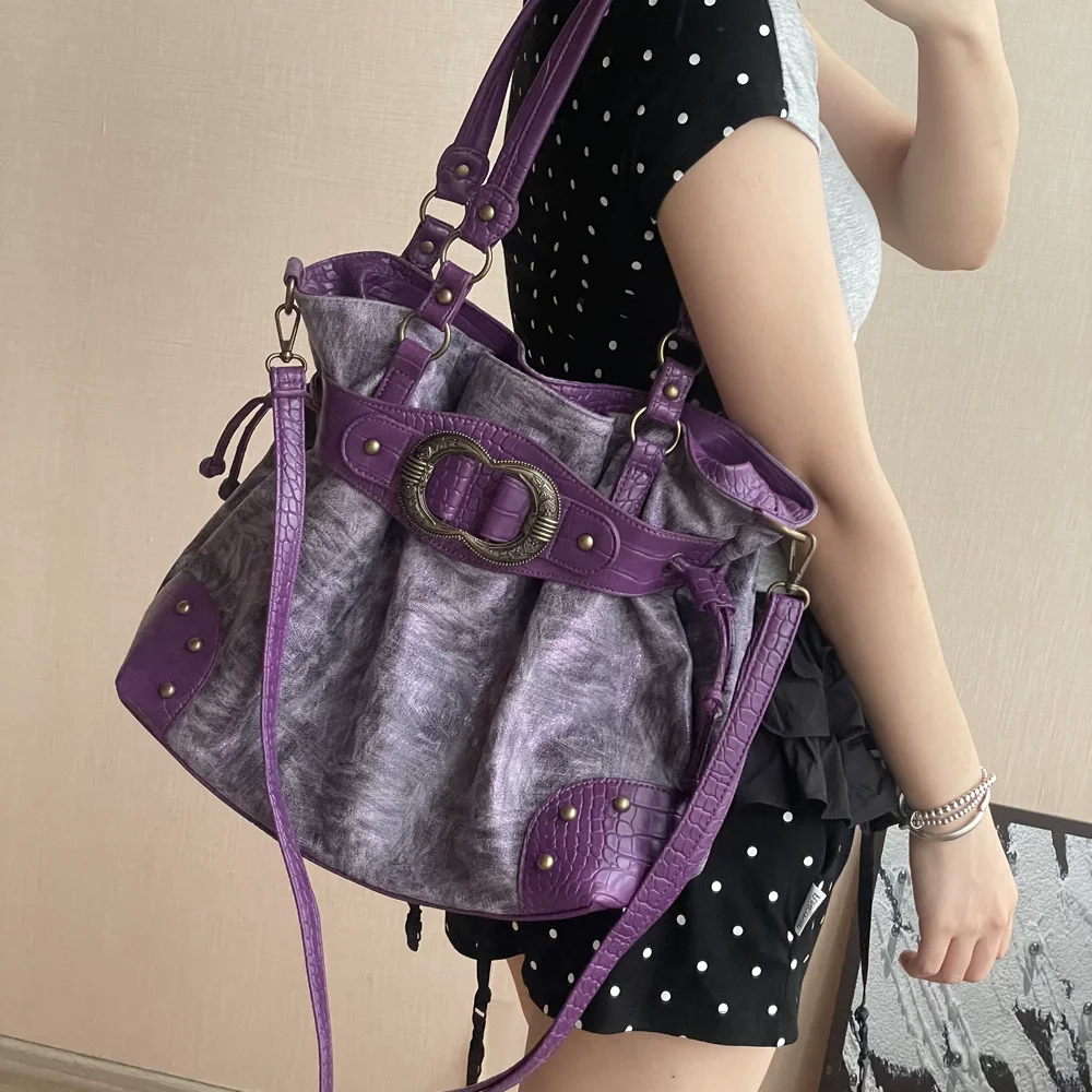 Women Handbags Vintage Leopard Print Women Shoulder Tote Bag Large Brown Decor Drawstring Hobo Bag Ladies Daily Shopping Bag