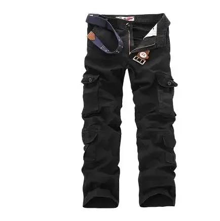 Mode katoenen cargobroek heren losse casual broek jogging cargobroek heren effen multi-zakken ademende broek plus maat
