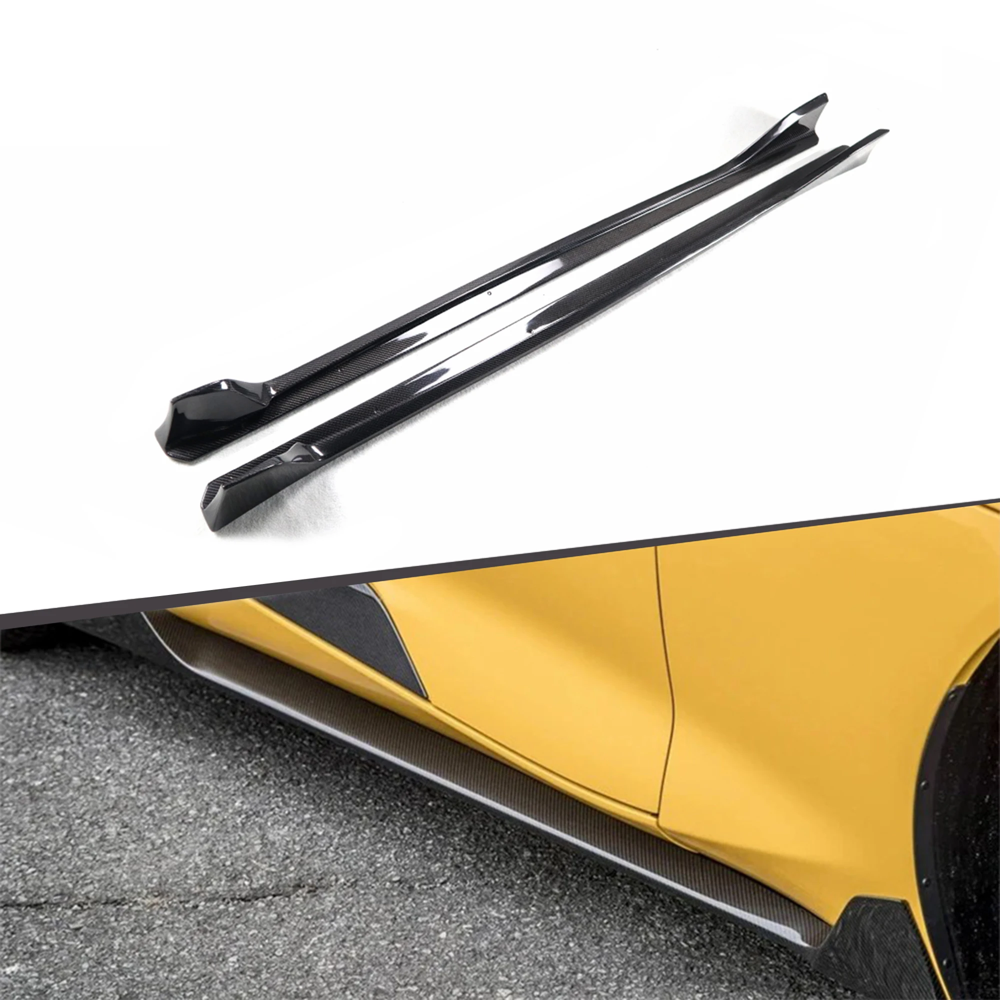 

For Supra A90 MK5 Aimgain Type Carbon Fiber Side Skirts Extinsion 2019+