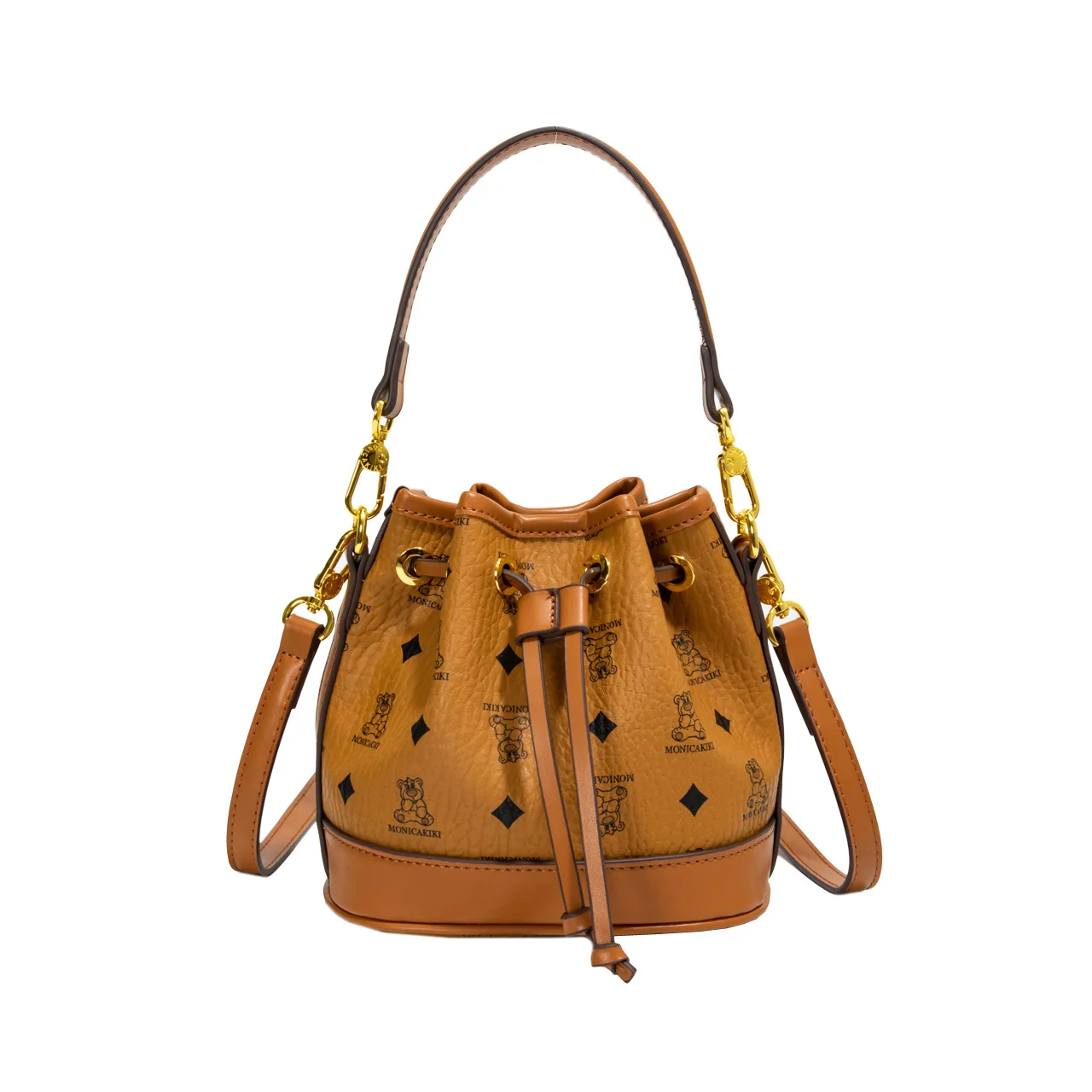 حقيبة دلو برباط 2025، محفظة كروس بنية اللون للنساء، حقيبة متعددة الاستخدامات ليلاً ونهارًا، حقيبة حبال بسيطة، محكم