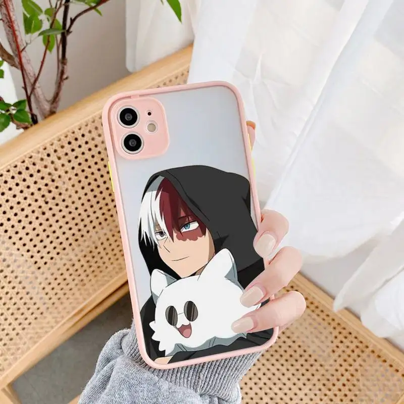 TOPLBPCS Shoto Todoroki Phone Case for iPhone X XR XS 7 8 Plus 11 12 13 pro MAX 13mini Translucent Matte Case