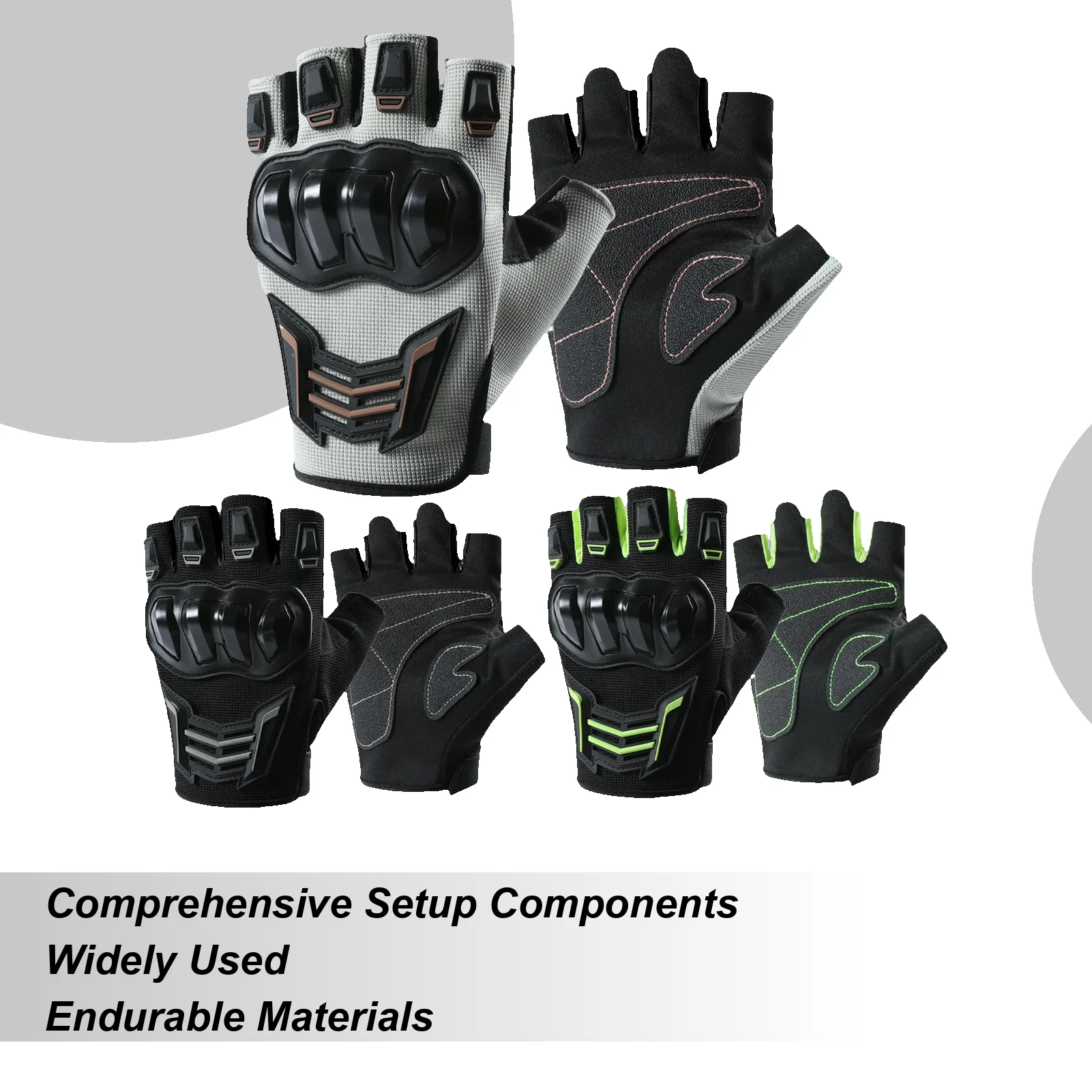 

Уличные мотоциклетные байкерские перчатки с защитой от падения и половины пальцев, дышащие мотоциклетные варежки с мягкой подкладкой, противоскользящая ручка для езды на велосипеде, пешего туризма