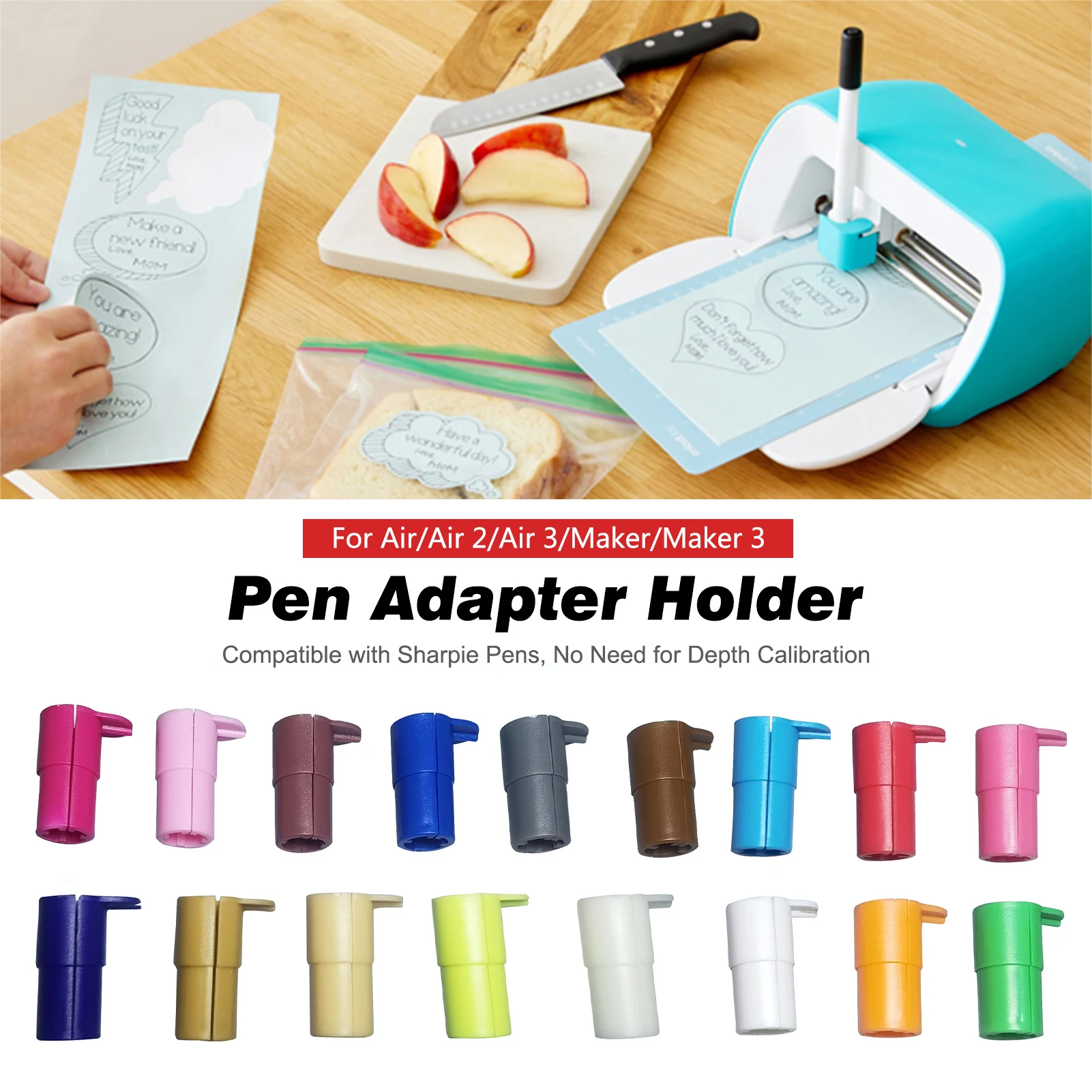 17pc Pen Adapter Holder Set Cutting Machine Pencil Case Cricut Tool Accessories for Cricut Explore Air 3/Air 2/Air/Maker/Maker 3