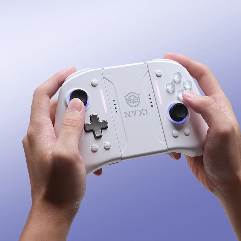 NYXI Hyperion Pro Pengendali Game Nirkabel Gamepad Putih Bluetooth untuk Pengontrol Switch2/Switch OLED/Switch Lite