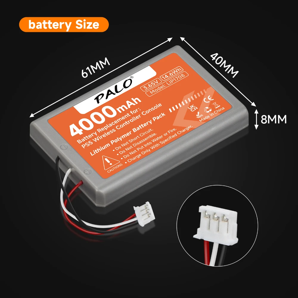 Lip1708 para sony ps5 controlador sem fio bateria playstation 5 dualsense controlador de jogo CFI-ZCT1W CFI-ZCT1J baterias ps5