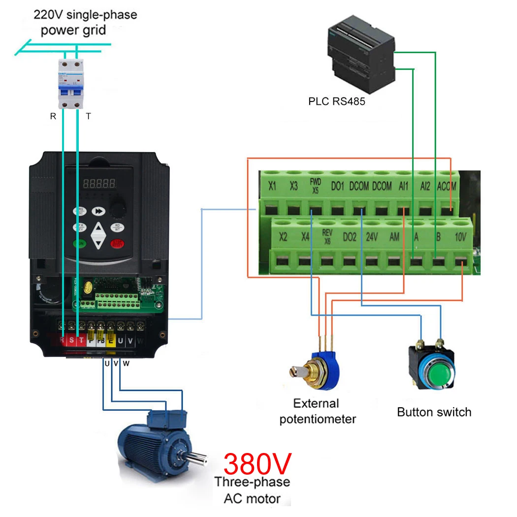 VFD 2.2/4/5.5/7.5/11/15/22/30kw inverter Boost AC Frequency Inverter 1 phase 220V input to 3 phase 220V or 380V output