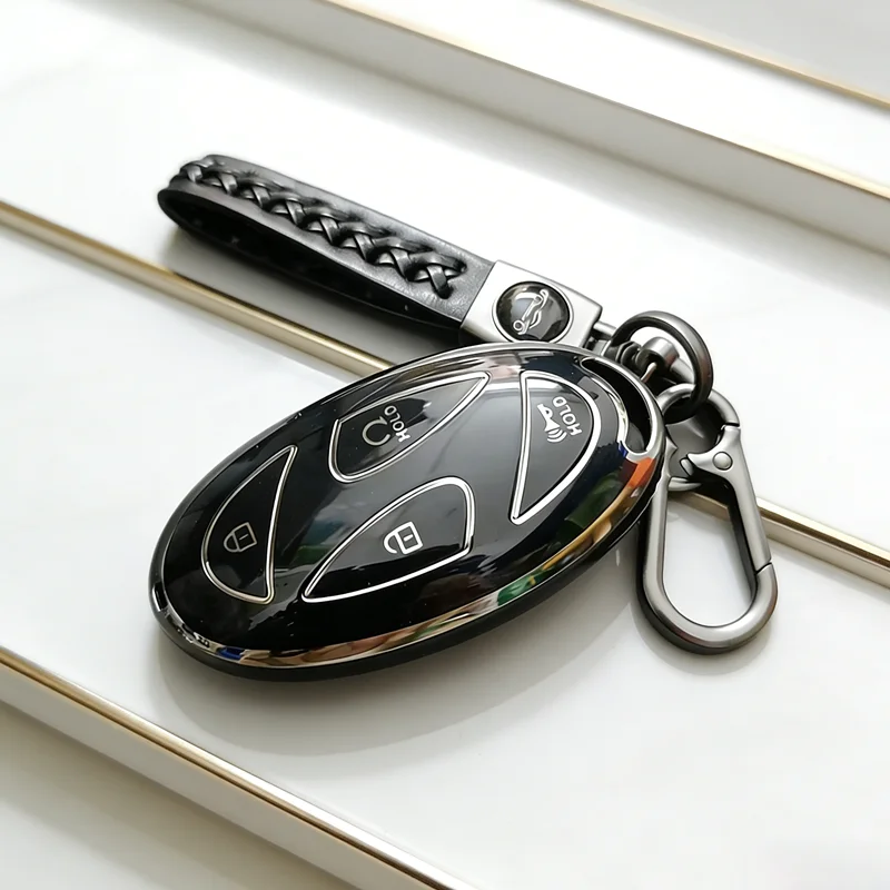Modische TPU-Schutzhülle für Hyundai Grandeur GN7 KONA Ev 2023 Lonic 7-Tasten-Fernbedienung Autoschlüssel-Hülle Schlüsselanhänger Zubehör