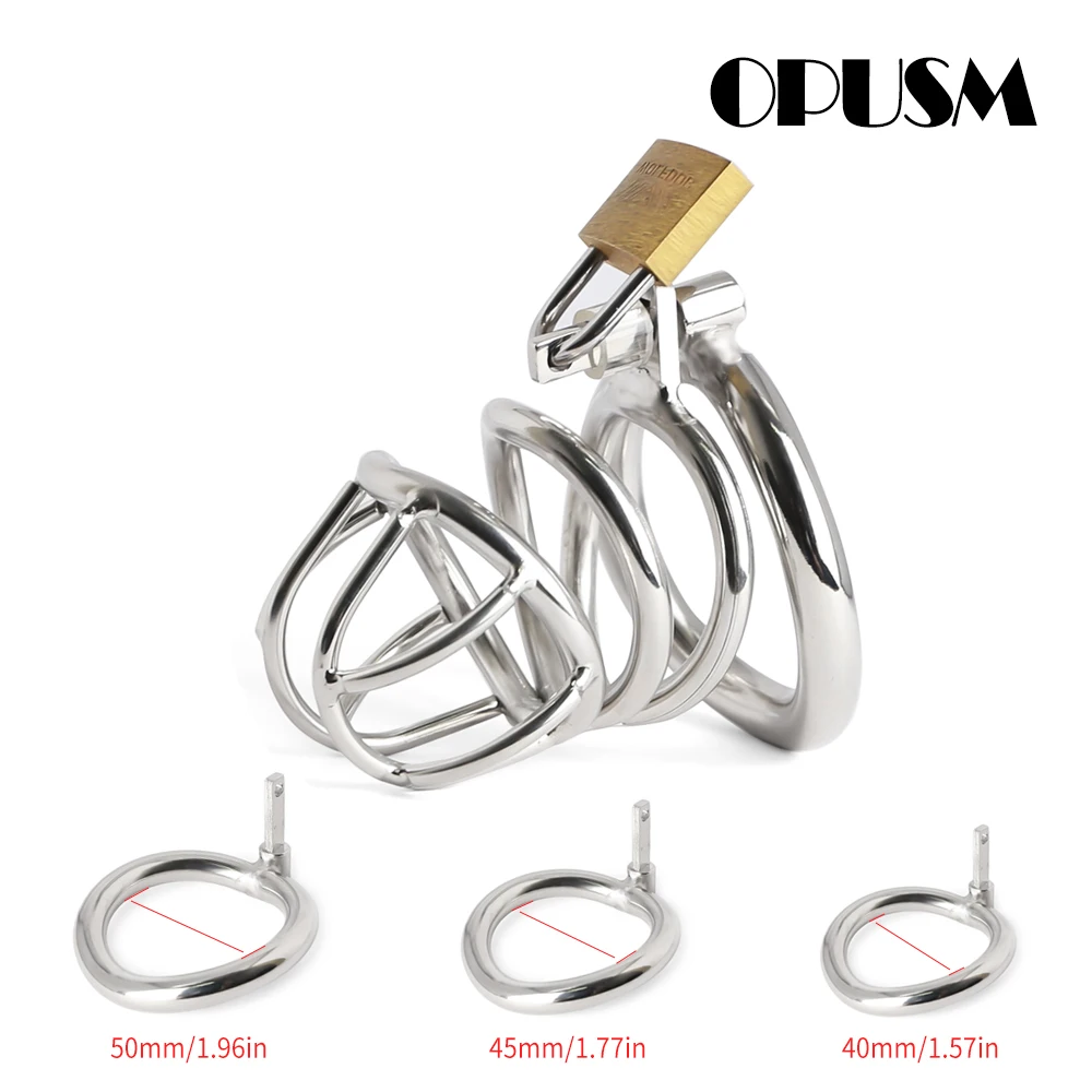 

Ergonomic Design Stop Masturbation Chastity Device Cock Cage Lock Penis Prison Cock Ring with Curved ring Sex Toys For Men