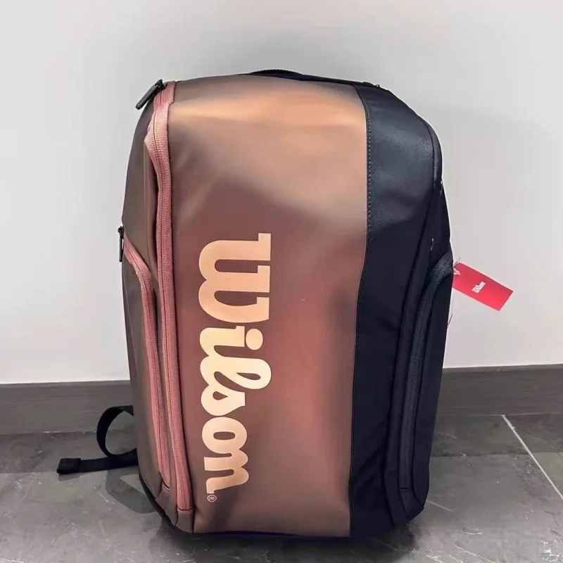 Wilson Tennis Racket Bag V14 Super Tour Pro Large Capacity Racket Backpack with Adjustable Heat Chamber Sports Bag