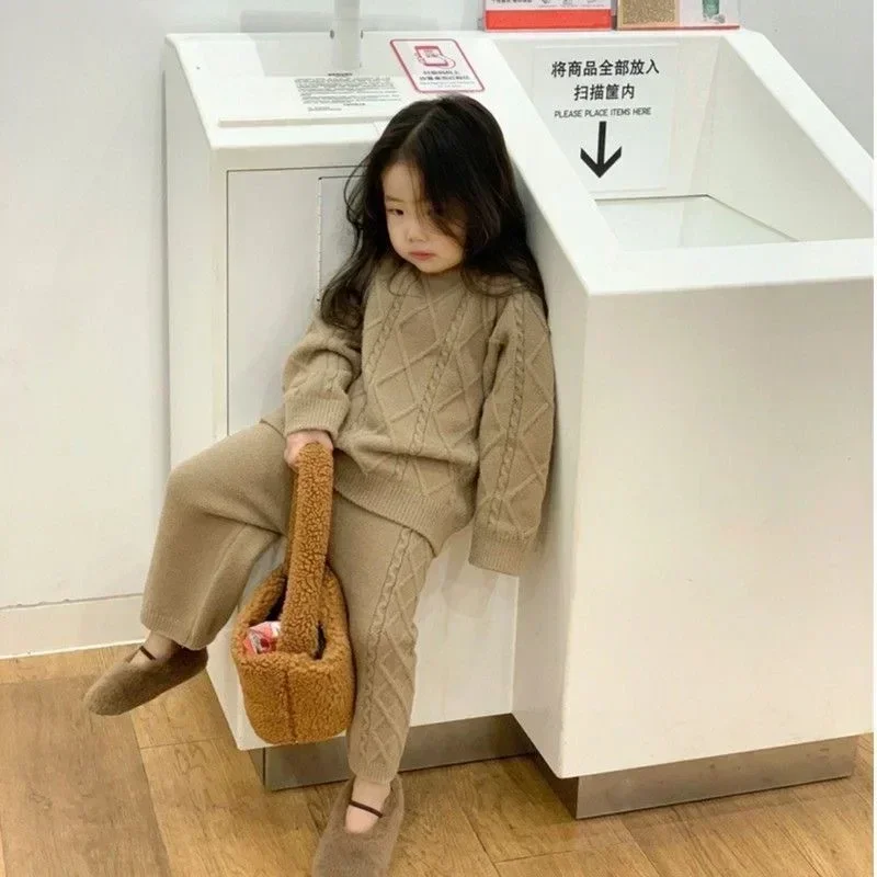 Girls Winter Clothes Set 2022 New Children Fashion Pullover Autumn and Winter Korean Foreign Style Two-piece Set Girls Clothes