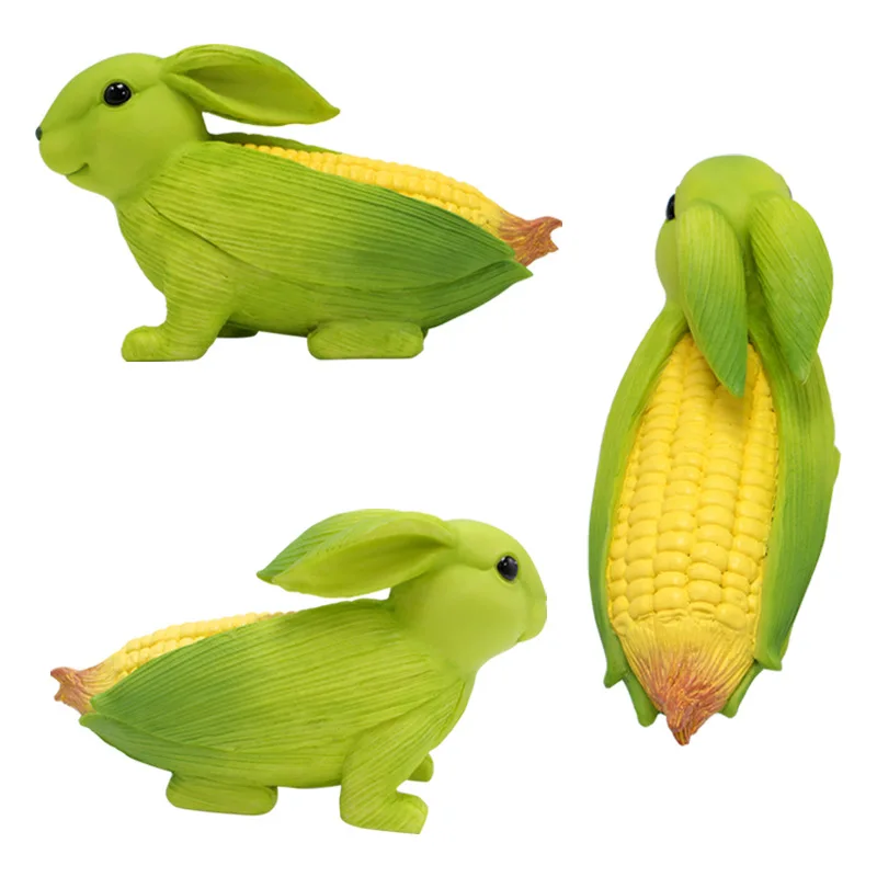 New Creative Resin Corn Rabbit Decoration for Rural Horticulture Garden Decoration Outdoor Courtyard Balcony Layout